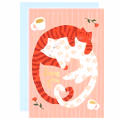 Cuddling Cats Valentine's Day Card