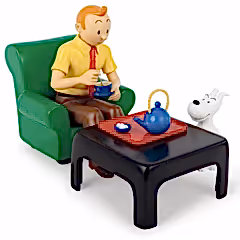 Tintin and Snowy Tea Scene
