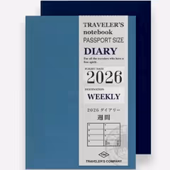 Traveler's Passport Size Diary Refill 2026 Weekly