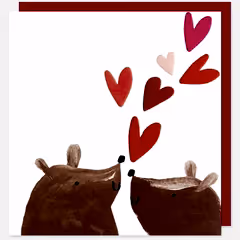 Two Bears With Love Hearts Valentines Day Card