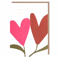Two Stem Flower Valentines Day Card