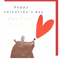 Darling Husband Bear Valentines Day Card