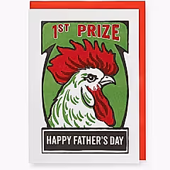 1st Prize Cockerel Fathers Day Card