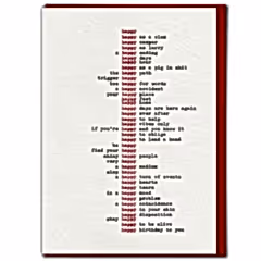 Happy Type Birthday Card