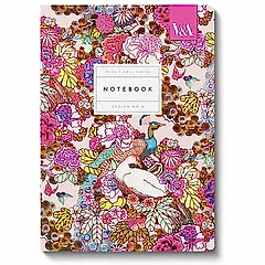 Neon Floral Peacock Floral Premium Perfect Bound A5 Notebook