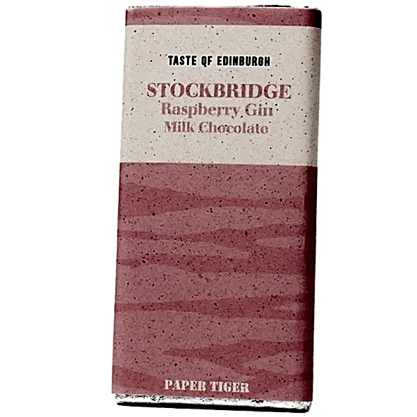 Stockbridge Raspberry Gin Milk Chocolate Bar by Paper Tiger