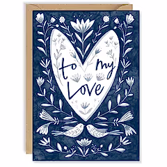 Delft Love Birds Card