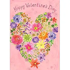 Valentine Flower Heart Greeting Card