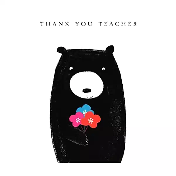 Thank You Teacher Bear Card