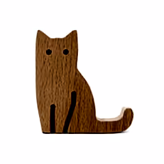Cat Beechwood Phone Stand