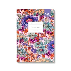 Neon Floral Coral Jungle Premium Paperback Diary (A5)