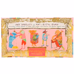 Hugging Animals - Dark Chocolate Bar with Mint and Crystal Crunch