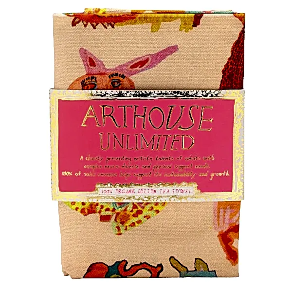 Hugging animals Organic Cotton Tea Towel