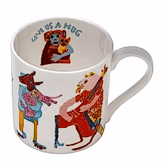 Hugging Animals, Fine Bone China Mug