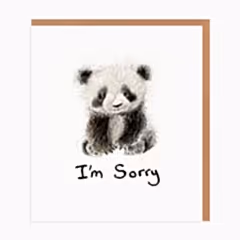 I'm Sorry Evie Panda Mini Card