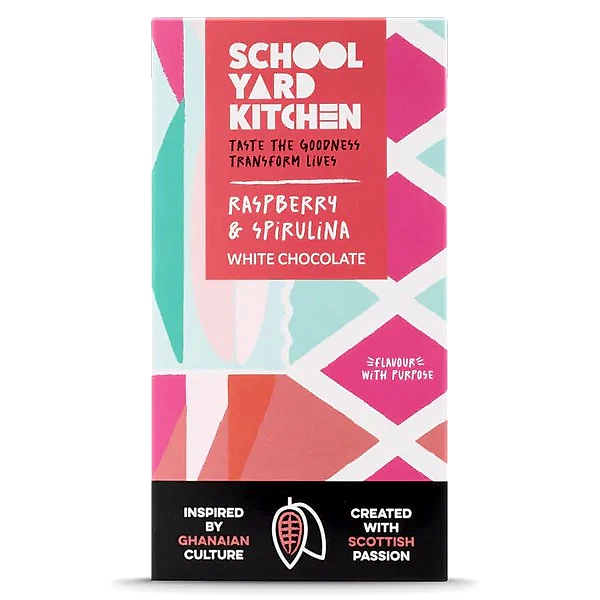Raspberry & Spirulina White Chocolate Bar 27g