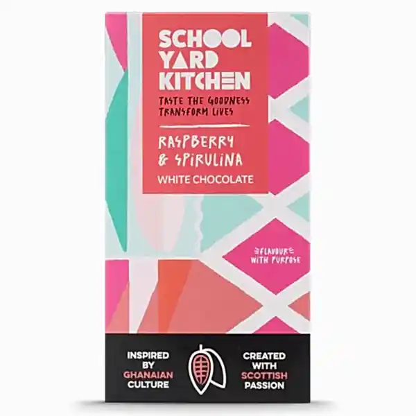 Raspberry & Spirulina White Chocolate Bar 60g