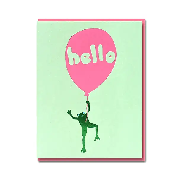 Floating Frog Hello Card