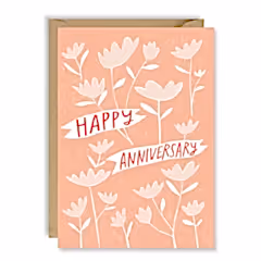 Happy Anniversary Pink Flowers Card