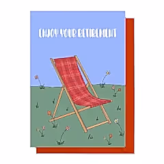 Enjoy Your Retirement Tartan Deckchair Card