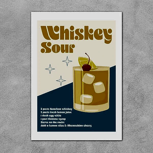 Whiskey Sour Cocktail Card