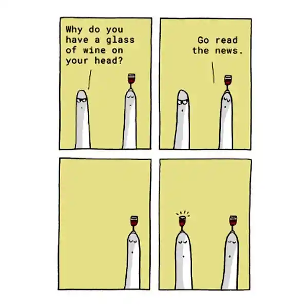 Glass Of Wine On Head Card