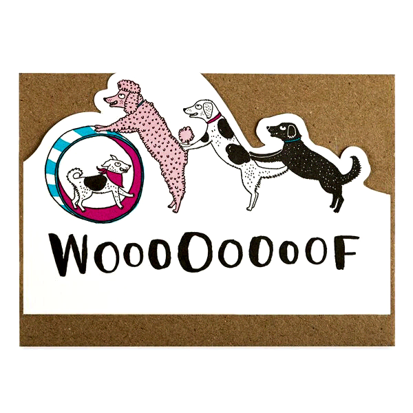 Woof Circus Dogs Cut Out Card