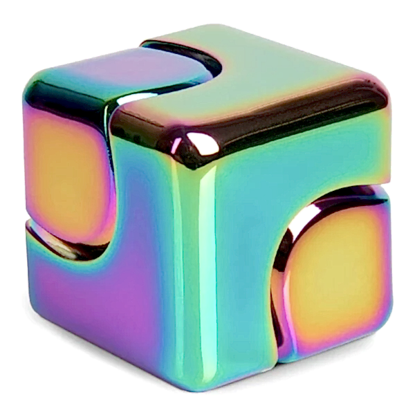 bopster Fidget Cube Spinner - Multicoloured Metallic