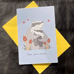 Love You Mum Badger Card