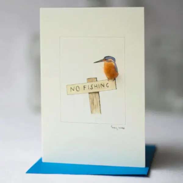 No Fishing Kingfisher Card