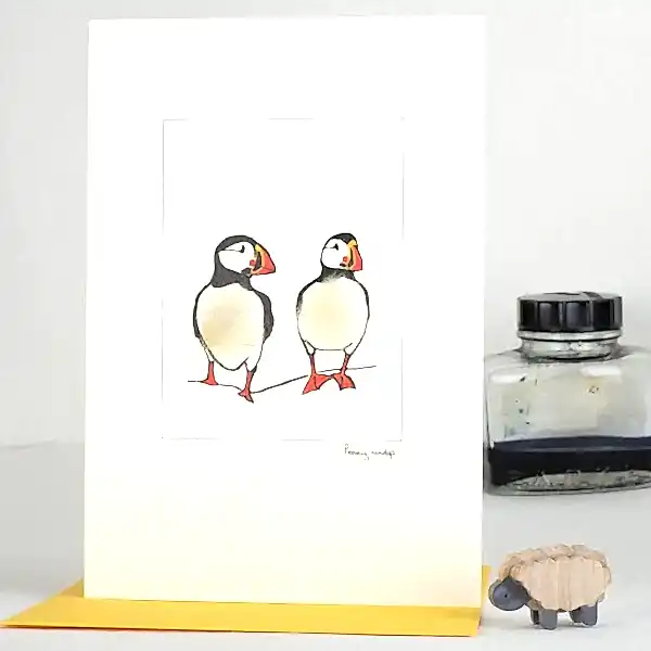 2 Puffins Card