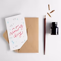 On Your Naming Day Letterpress Card