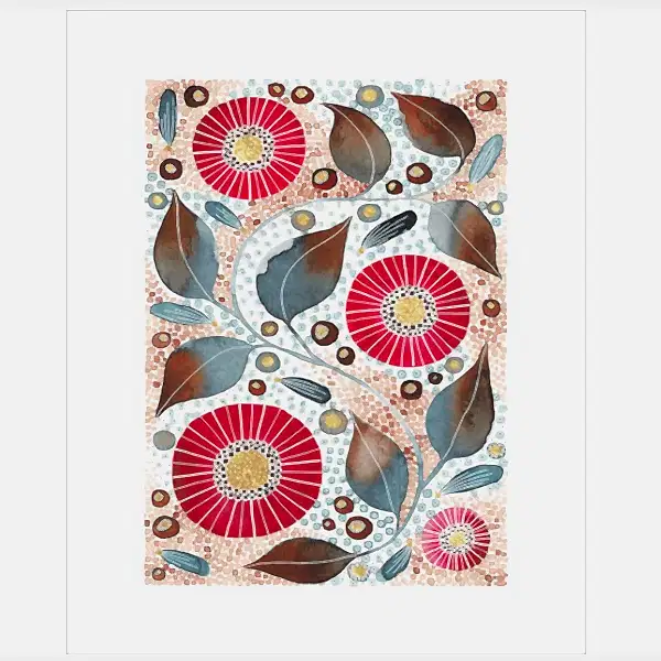 Scarlet Flowers Card