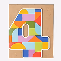 Age 4 Birthday Block Card