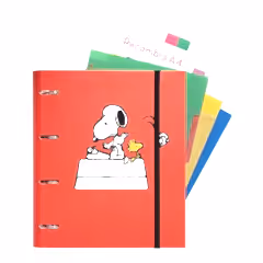 Snoopy 4 Ring Binder with Sheets and Dividers