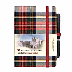 Tartan Cloth Notebook with Pen  - Dress Stewart