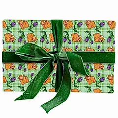 Tartan Highland Cow and Thistle Sheet Wrap