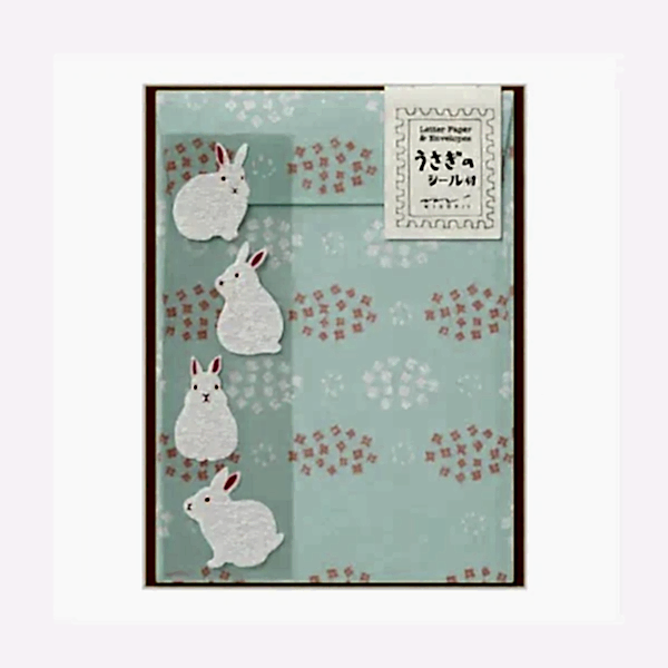 Midori Letter Set with Stickers Rabbit