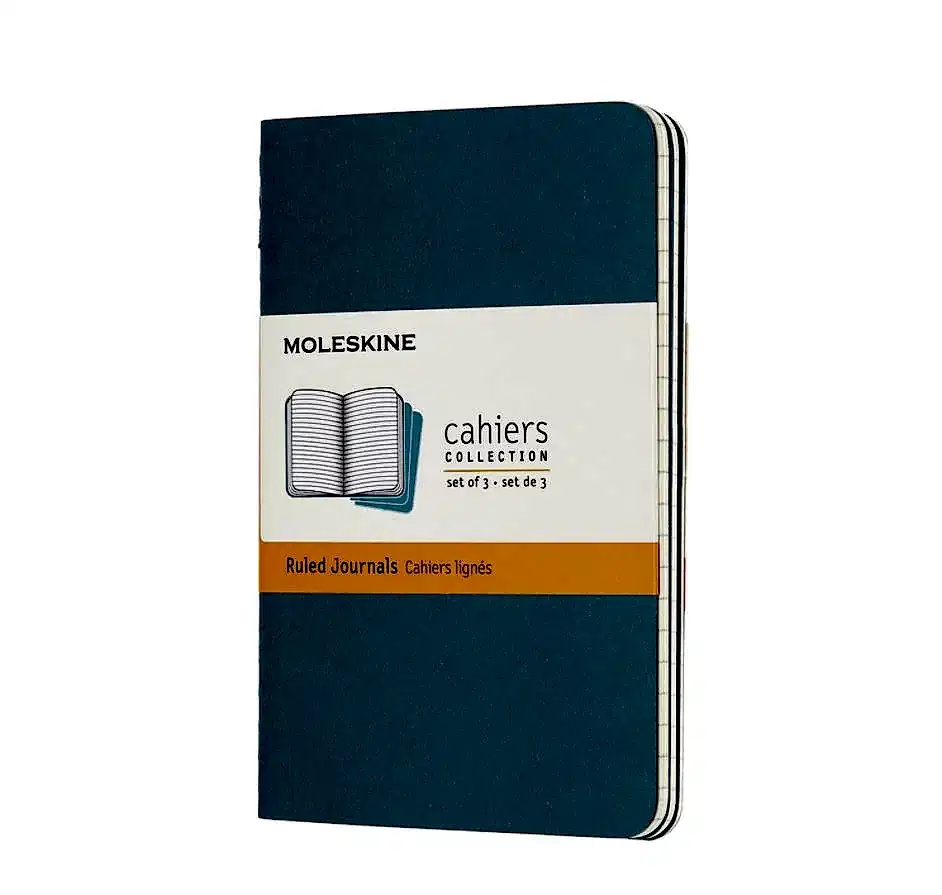 Moleskine Cahiers Set of 3 Ruled Pocket Journals Brisk Blue