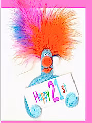 21st Puffy Birthday Card