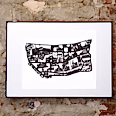 Lasercut A2 Edinburgh Old Town Map in Tube - Black