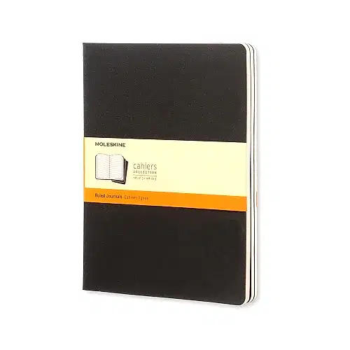 Moleskine XL Cahier Ruled Journals Set of 3 Black