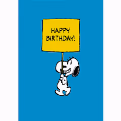 Happy Birthday Snoopy Sign Card