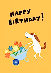 Morag Hood Horse Happy Birthday Card