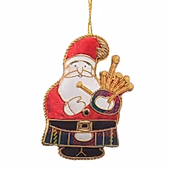Bagpiping Father Christmas Decoration