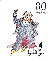 80 Today Quentin Blake Birthday Card for him