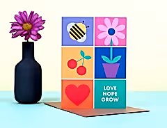 Love Hope Grow Colour Block Card