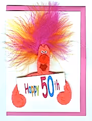 Puffy Happy 50th Birthday Card