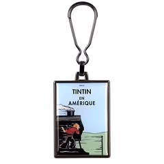 Tintin In America Colourised Metal Keyring
