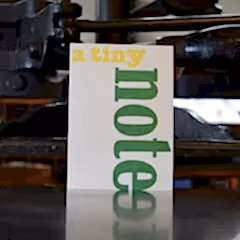 A Tiny Note Letterpress Card